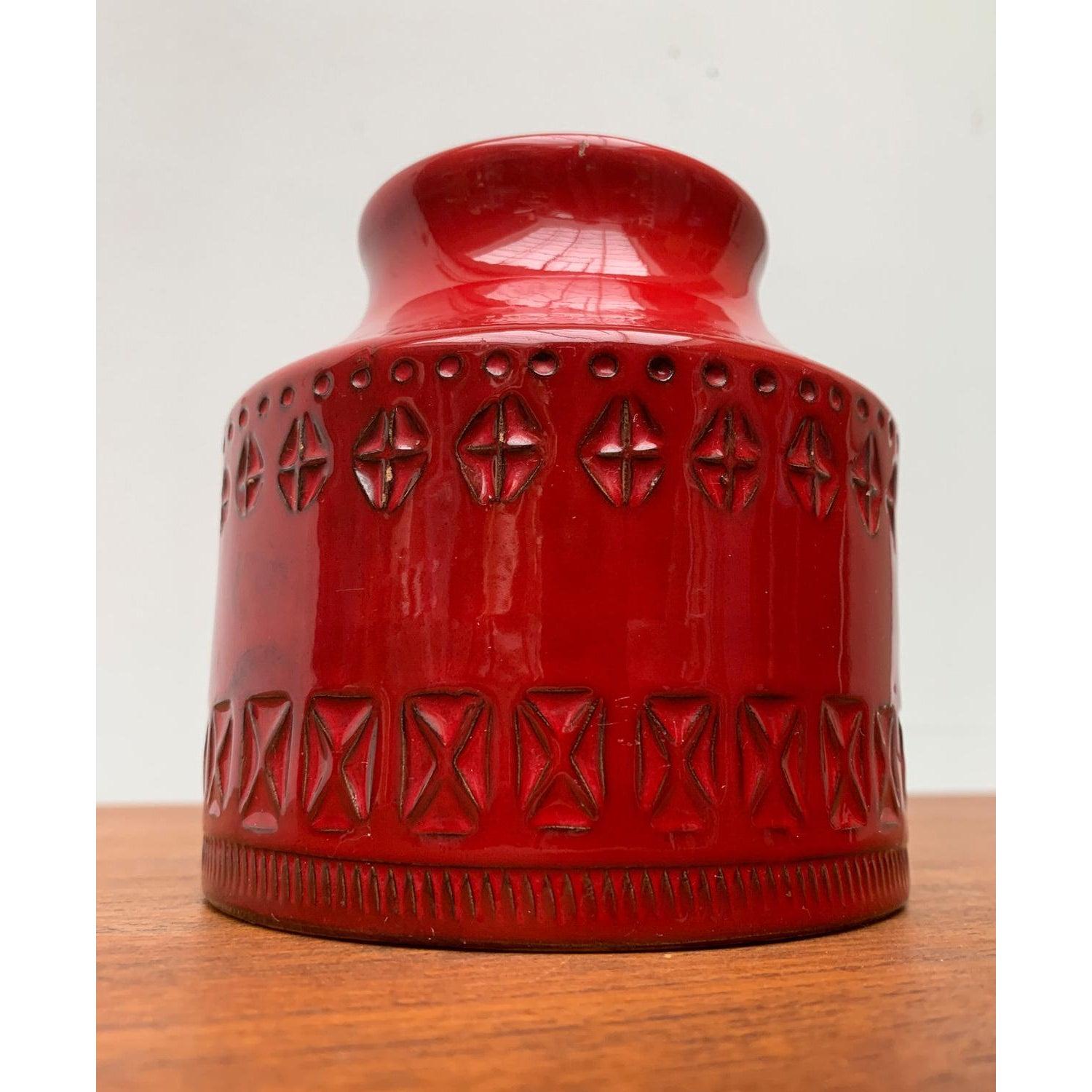 XX secolo Vaso in ceramica rossa italiana di metà secolo di Aldo Londi per Bitossi, anni '60 in vendita