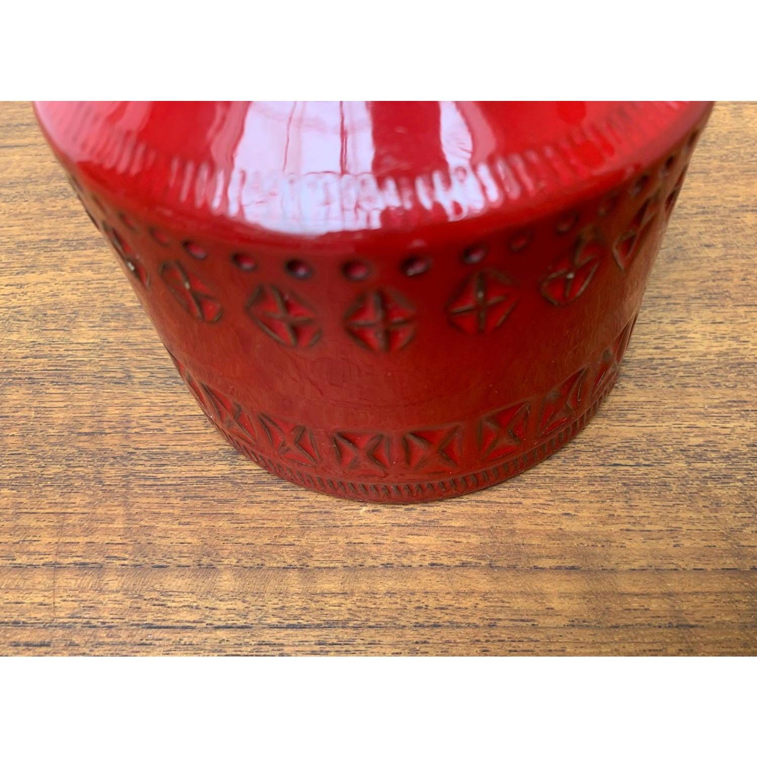 Vaso in ceramica rossa italiana di metà secolo di Aldo Londi per Bitossi, anni '60 in vendita 2