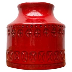 Vase italien en poterie rouge du milieu du siècle dernier par Aldo Londi pour Bitossi, années 1960