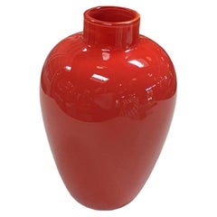 Mid Century Italian Red Vase By Venini 1960s