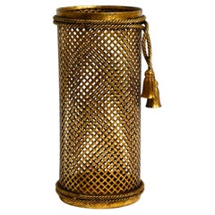 Porte-parapluies en métal doré de style Régence italienne du milieu du siècle dernier de Li Puma