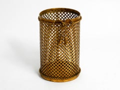 Mid Century Italian Regency Gilt Metal Waste Paper Bin from Li Puma