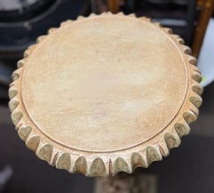 Mid-Century Italian Regency Serge Roche Inspired Carved Wood Pedestals - Pair