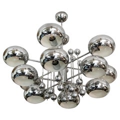 Mid-Century Italian Reggiani Chrome Chandelier, circa 1970