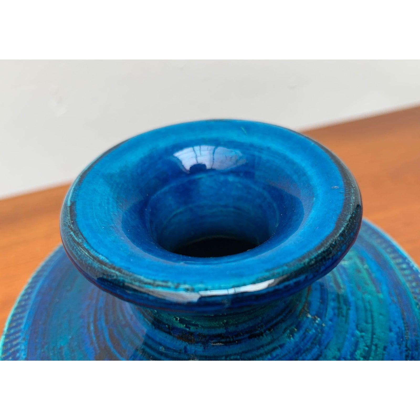 Vaso in ceramica Rimini Blu della metà del secolo scorso di Aldo Londi per Bitossi, anni '60 in vendita 3