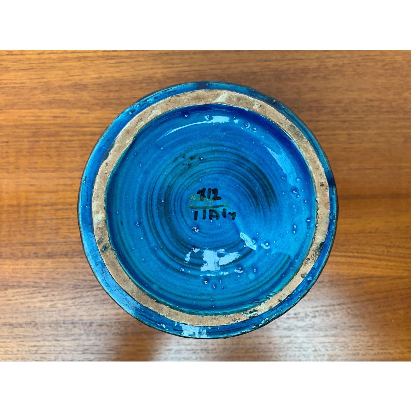 Vaso in ceramica Rimini Blu della metà del secolo scorso di Aldo Londi per Bitossi 1960 in vendita 4