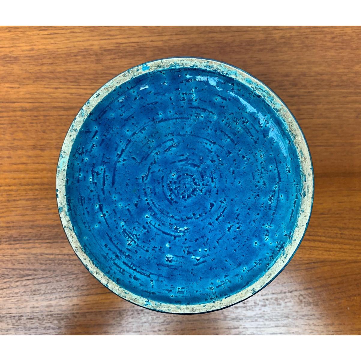 Vaso in ceramica Rimini Blu della metà del secolo scorso di Aldo Londi per Bitossi, anni '60 in vendita 5