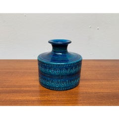 Vaso in ceramica Rimini Blu della metà del secolo scorso di Aldo Londi per Bitossi, anni '60