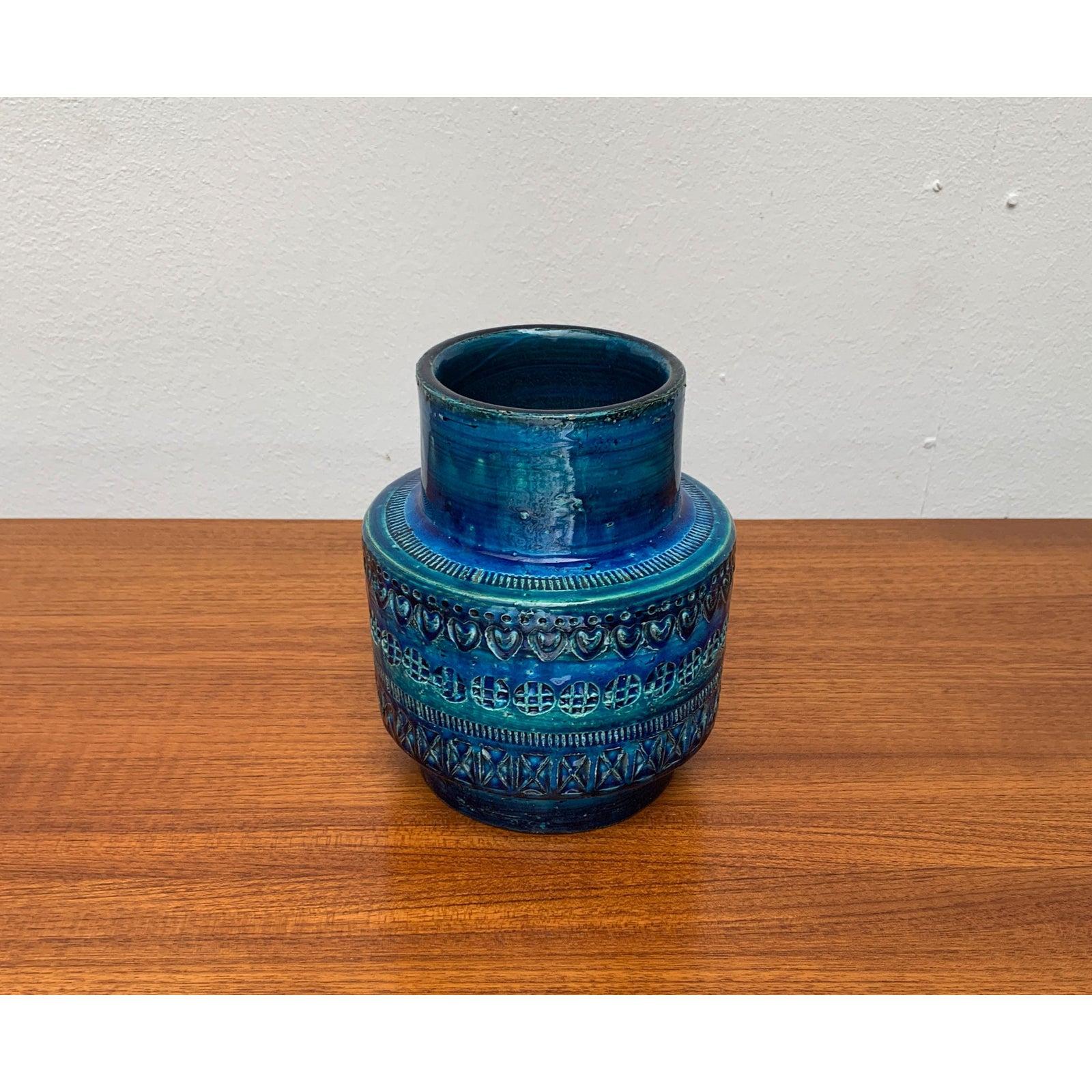 Vaso in ceramica Rimini Blu della metà del secolo scorso di Aldo Londi per Bitossi 1960 In condizioni ottime in vendita a Hamburg, DE