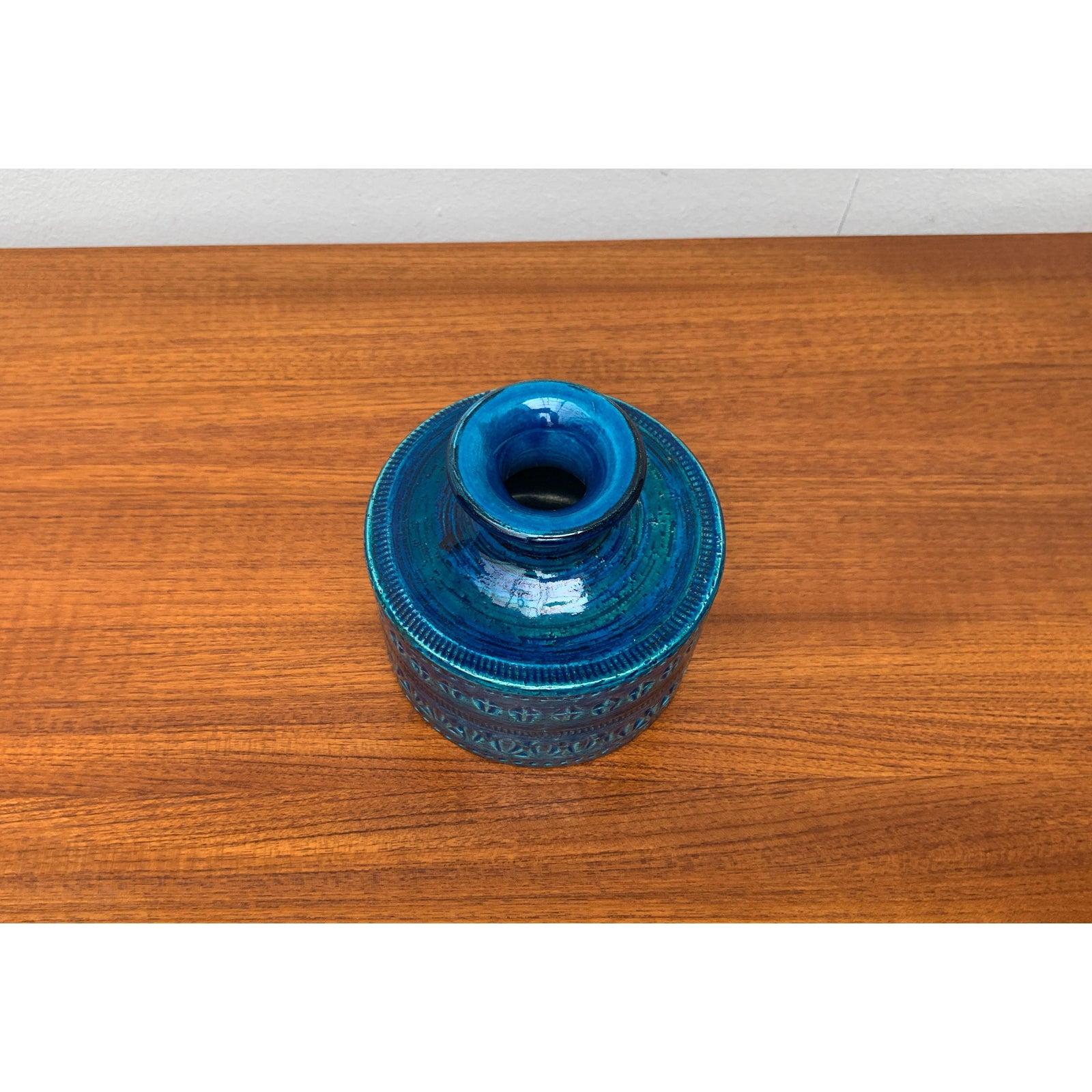 XX secolo Vaso in ceramica Rimini Blu della metà del secolo scorso di Aldo Londi per Bitossi, anni '60 in vendita