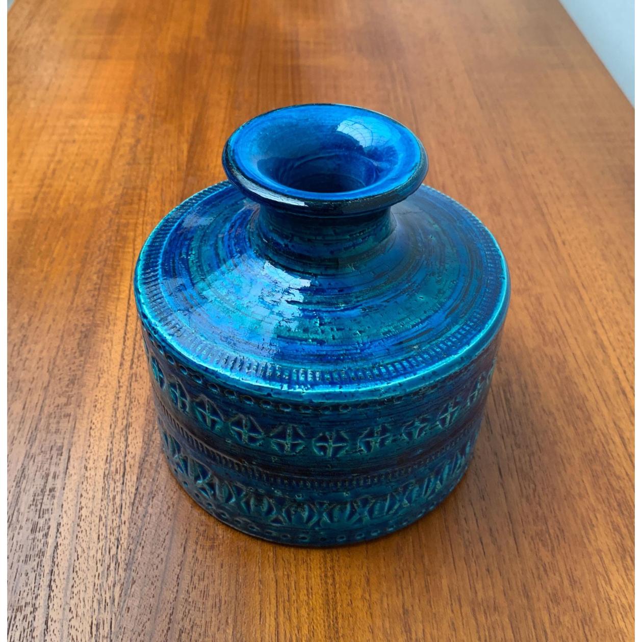 Ceramica Vaso in ceramica Rimini Blu della metà del secolo scorso di Aldo Londi per Bitossi, anni '60 in vendita