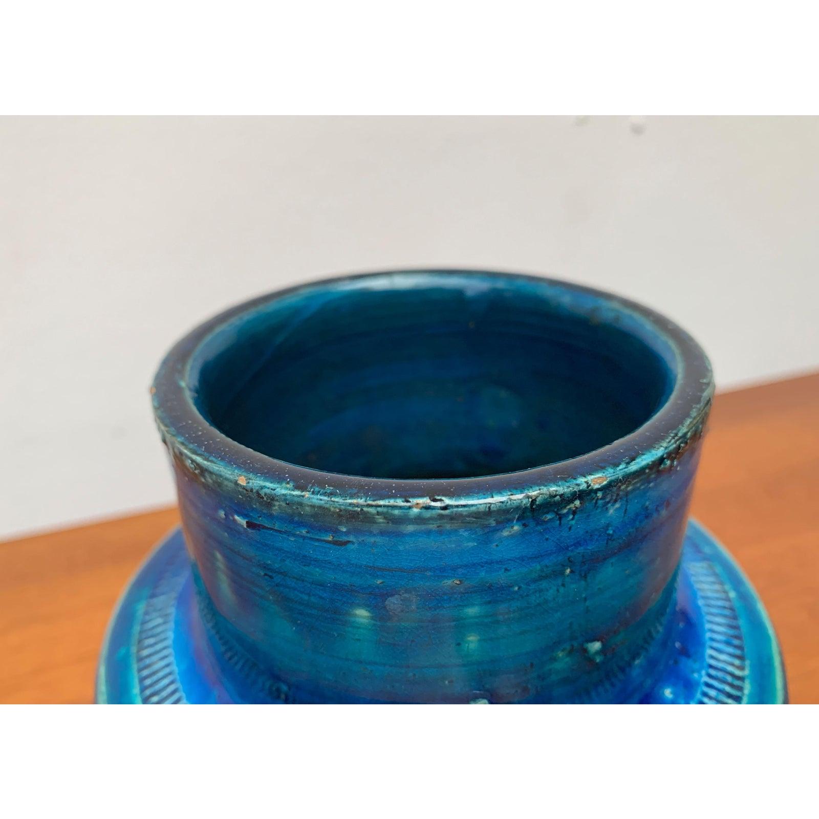Ceramica Vaso in ceramica Rimini Blu della metà del secolo scorso di Aldo Londi per Bitossi 1960 in vendita