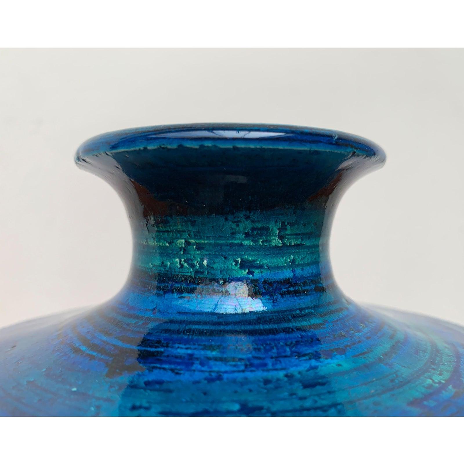 Vaso in ceramica Rimini Blu della metà del secolo scorso di Aldo Londi per Bitossi, anni '60 in vendita 1