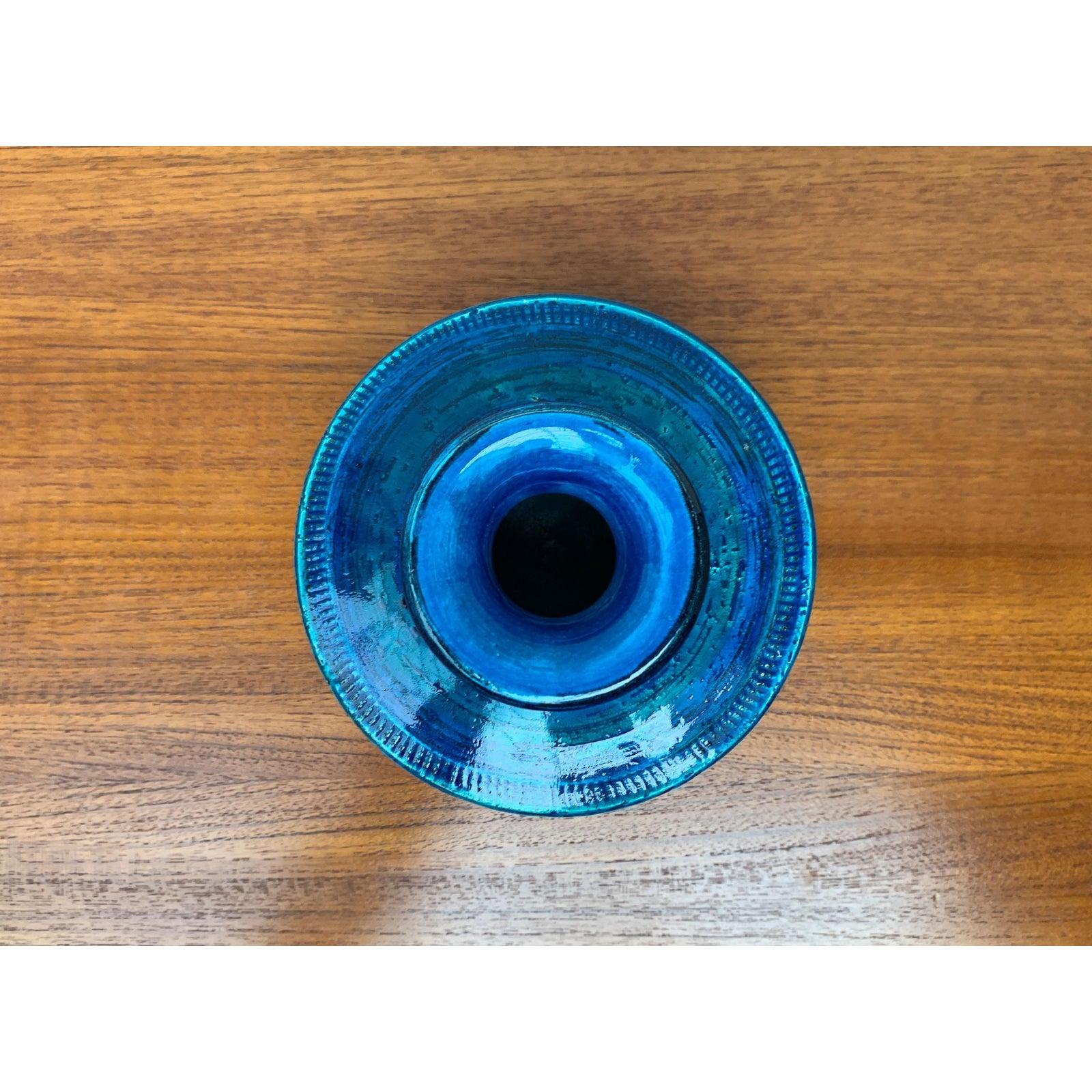Vaso in ceramica Rimini Blu della metà del secolo scorso di Aldo Londi per Bitossi, anni '60 in vendita 2