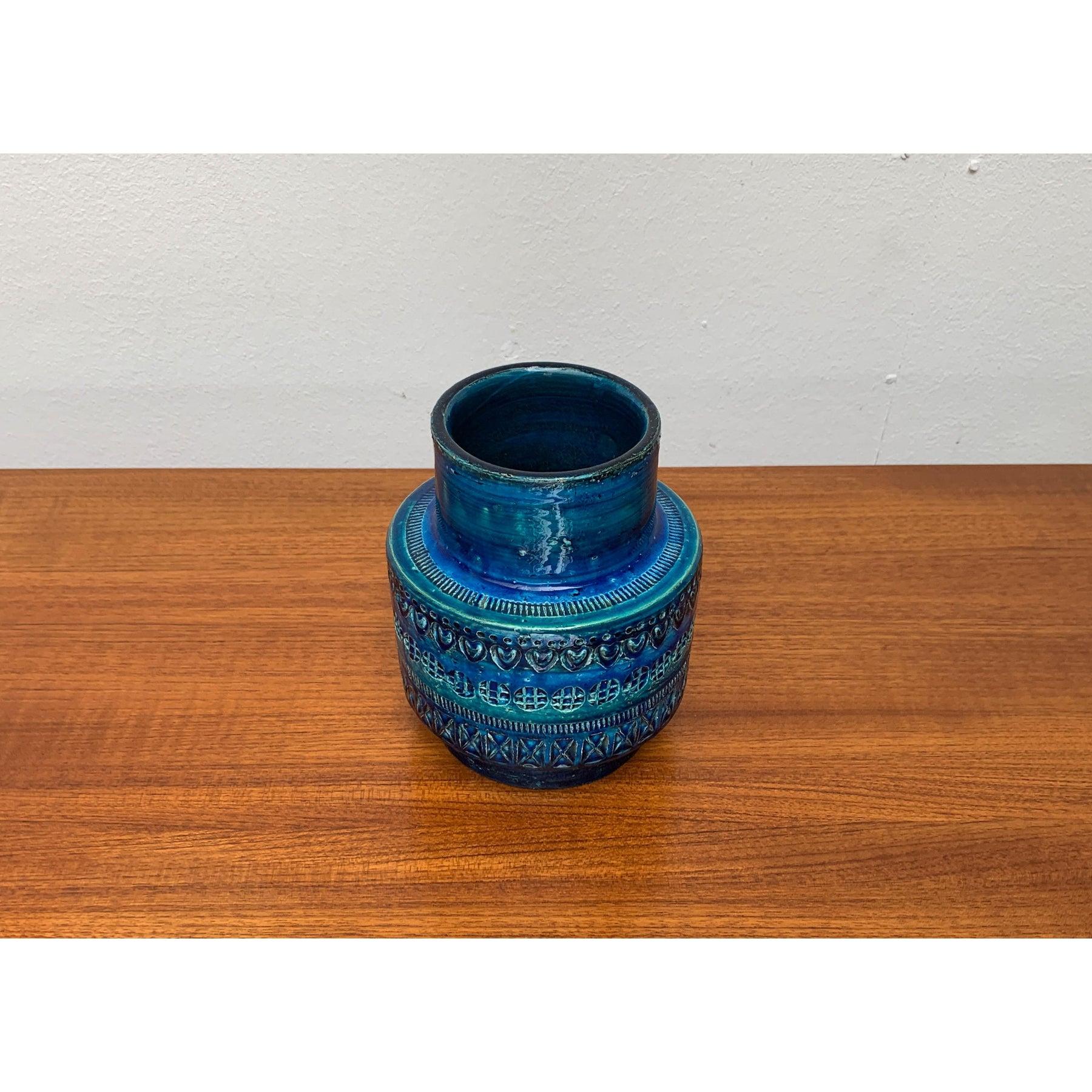 Vaso in ceramica Rimini Blu della metà del secolo scorso di Aldo Londi per Bitossi 1960 in vendita 2