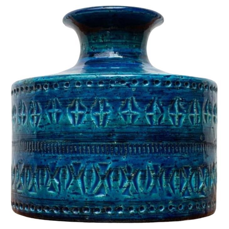 Mid-Century Italian Rimini Blu Pottery Vase by Aldo Londi for Bitossi, 1960s