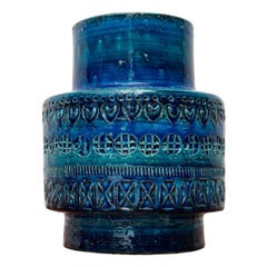 Vase italien Rimini Blu Pottery d'Aldo Londi pour Bitossi, années 1960