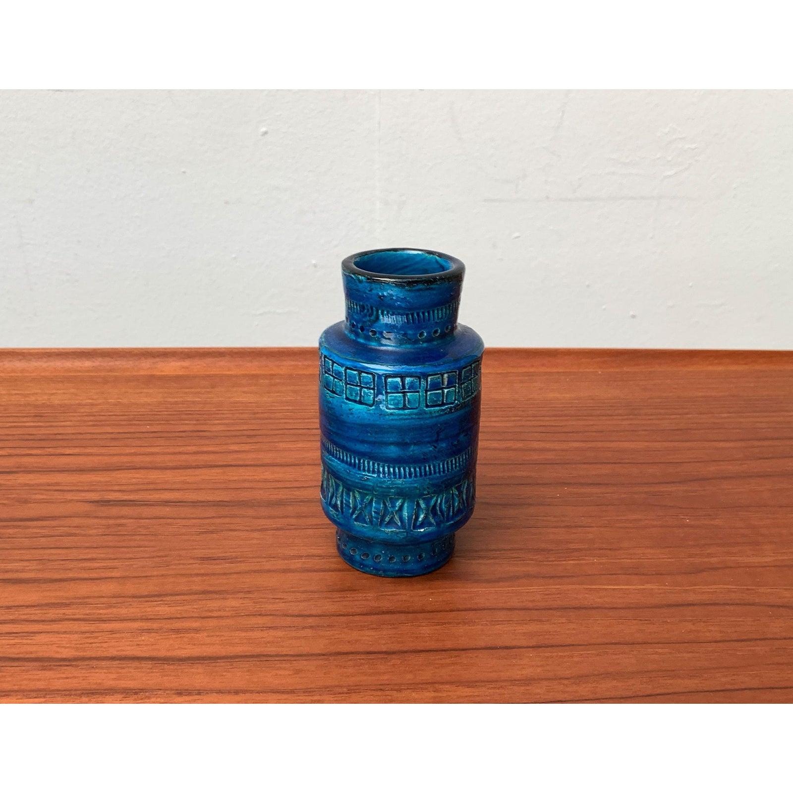 Vaso in ceramica Rimini Blu di Aldo Londi per Bitossi, metà secolo. in vendita 3