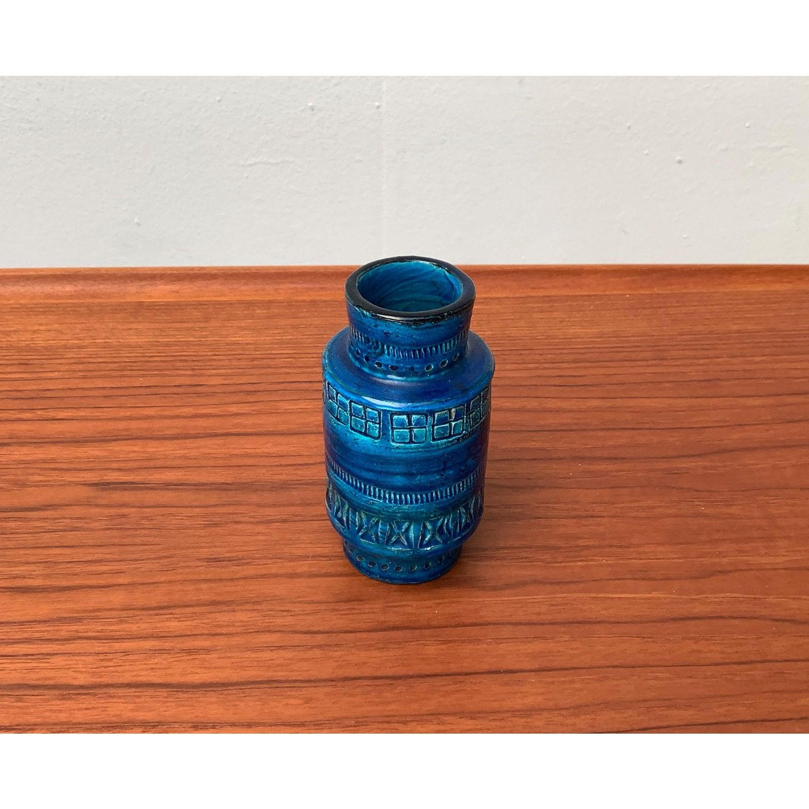 Vaso in ceramica Rimini Blu di Aldo Londi per Bitossi, metà secolo. in vendita 5
