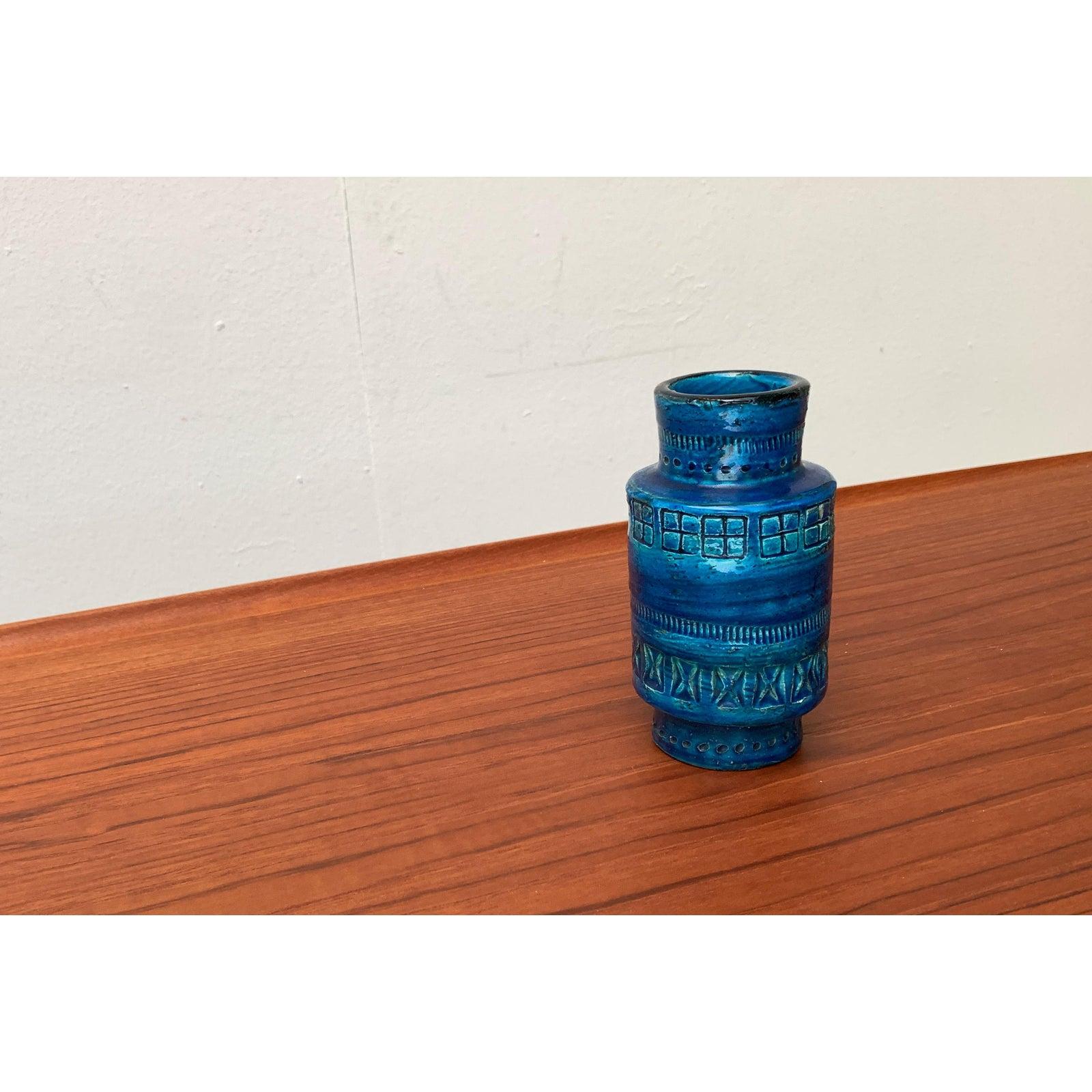 Mid-Century moderno Vaso in ceramica Rimini Blu di Aldo Londi per Bitossi, metà secolo. in vendita
