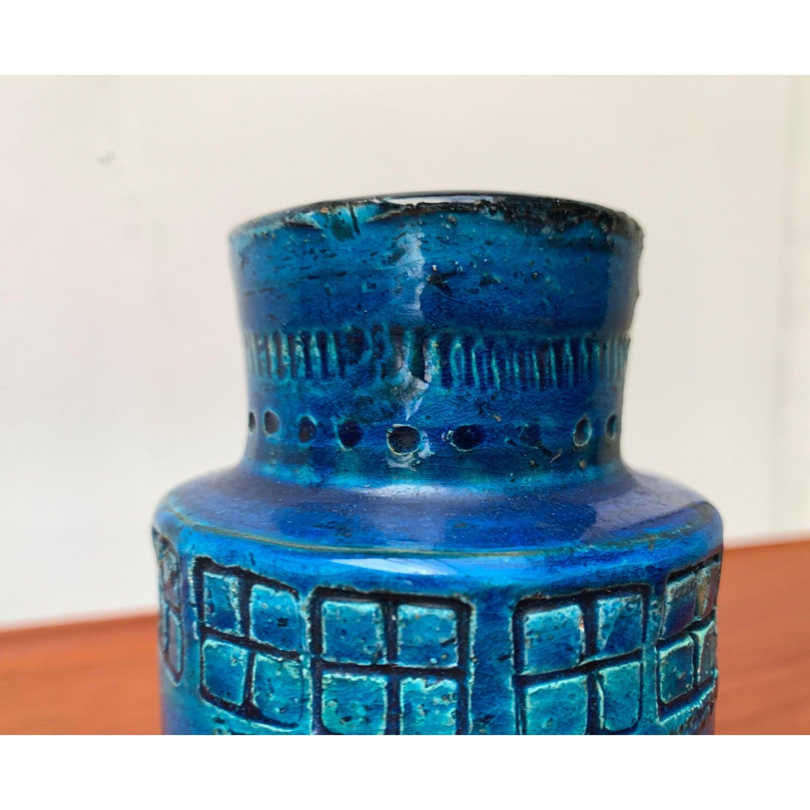 Vaso in ceramica Rimini Blu di Aldo Londi per Bitossi, metà secolo. In condizioni ottime in vendita a Hamburg, DE