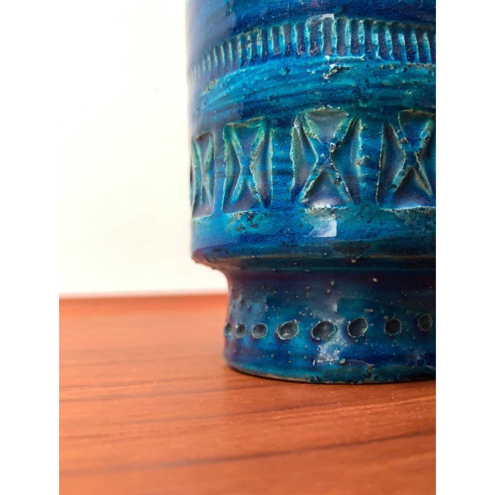 XX secolo Vaso in ceramica Rimini Blu di Aldo Londi per Bitossi, metà secolo. in vendita