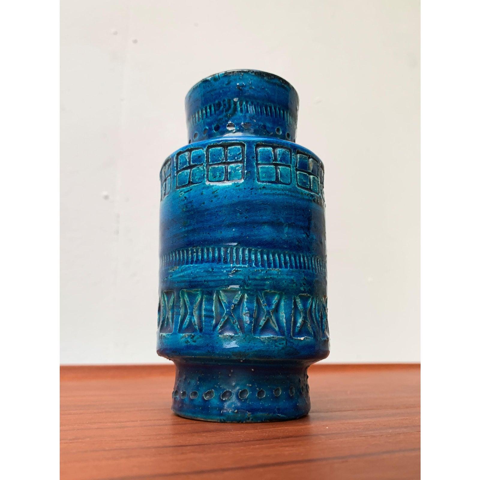 Ceramica Vaso in ceramica Rimini Blu di Aldo Londi per Bitossi, metà secolo. in vendita