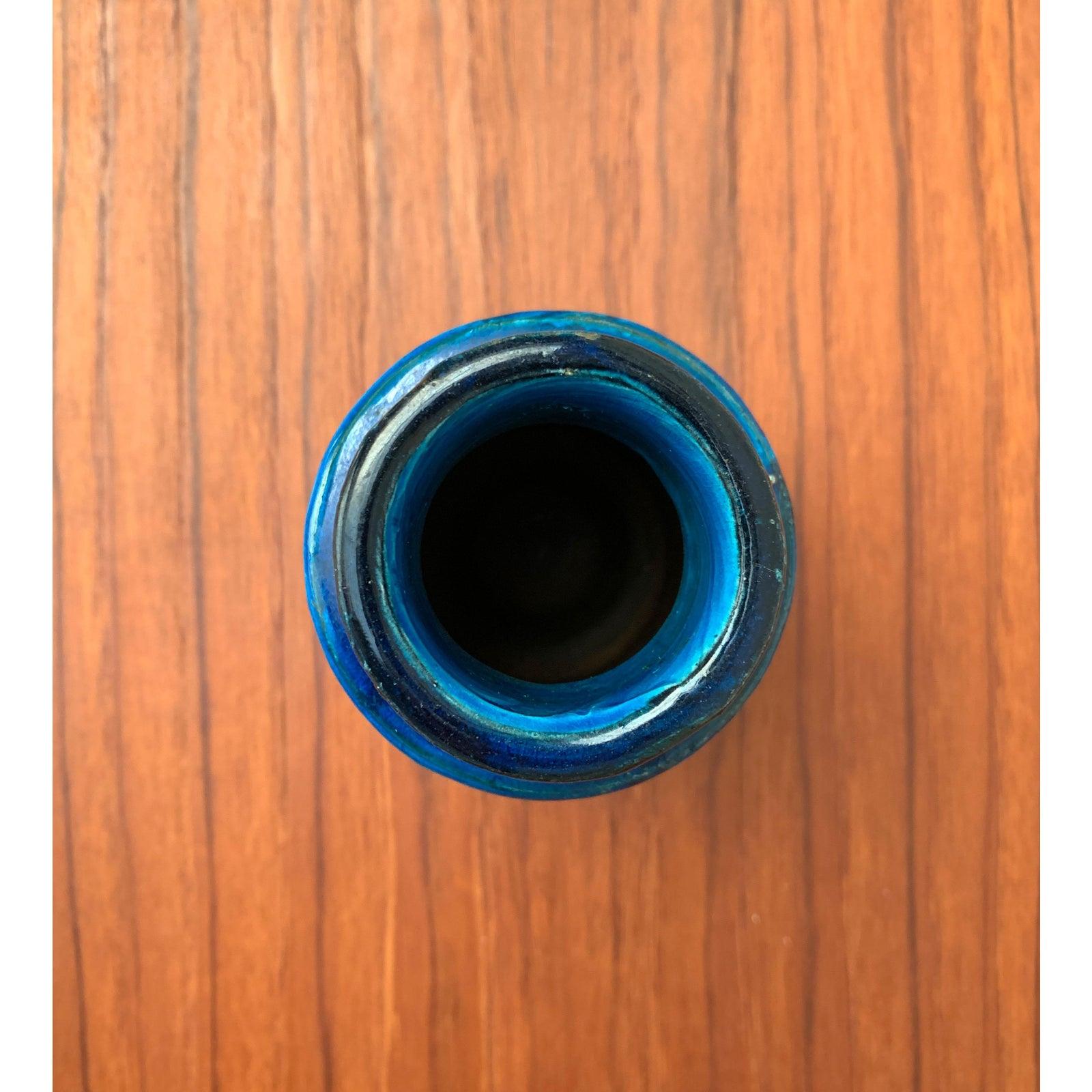 Vaso in ceramica Rimini Blu di Aldo Londi per Bitossi, metà secolo. in vendita 1