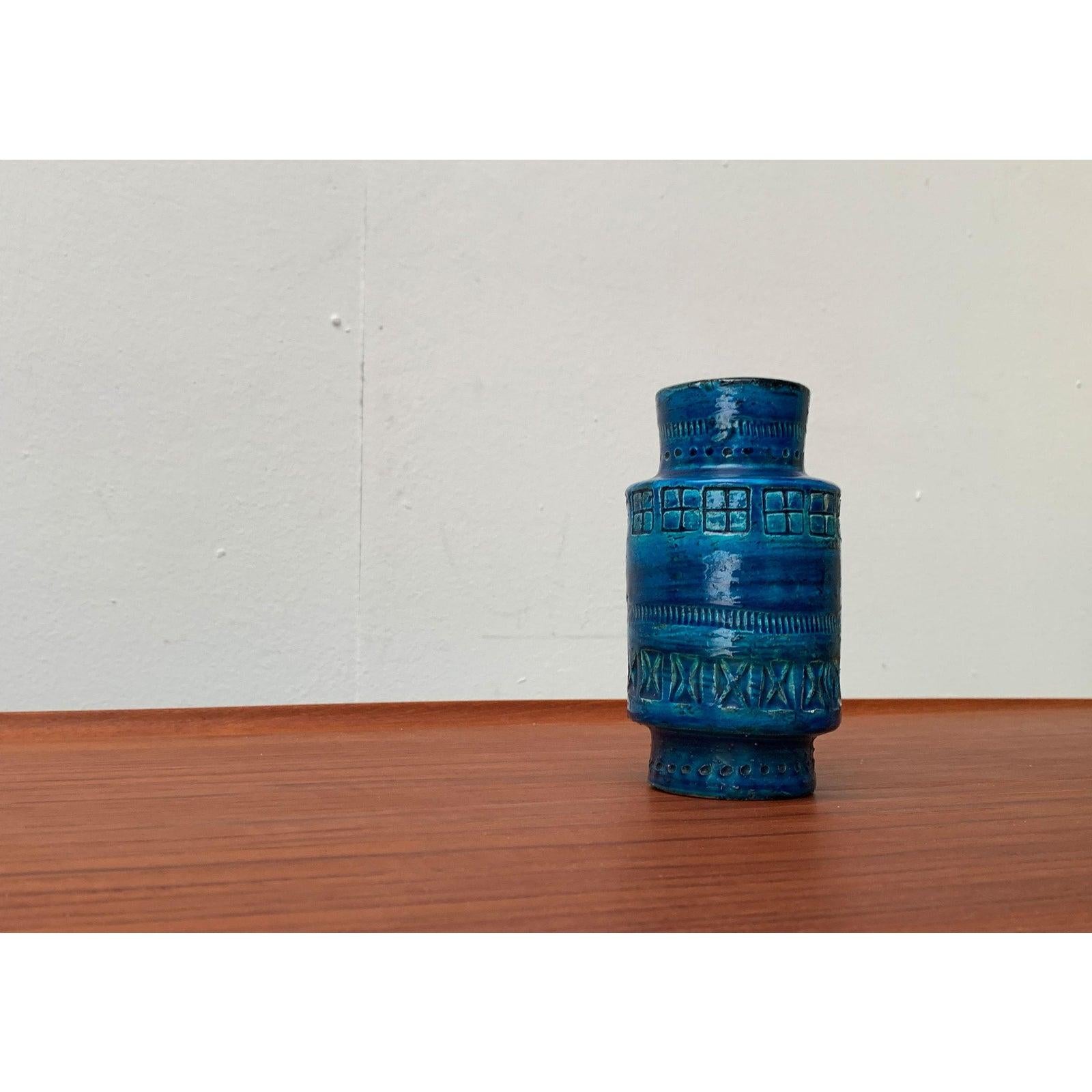 Vaso in ceramica Rimini Blu di Aldo Londi per Bitossi, metà secolo. in vendita 2