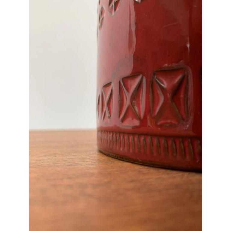 Vaso in ceramica rossa di Rimini del 1960 di Aldo Londi per Bitossi, metà secolo. in vendita 4