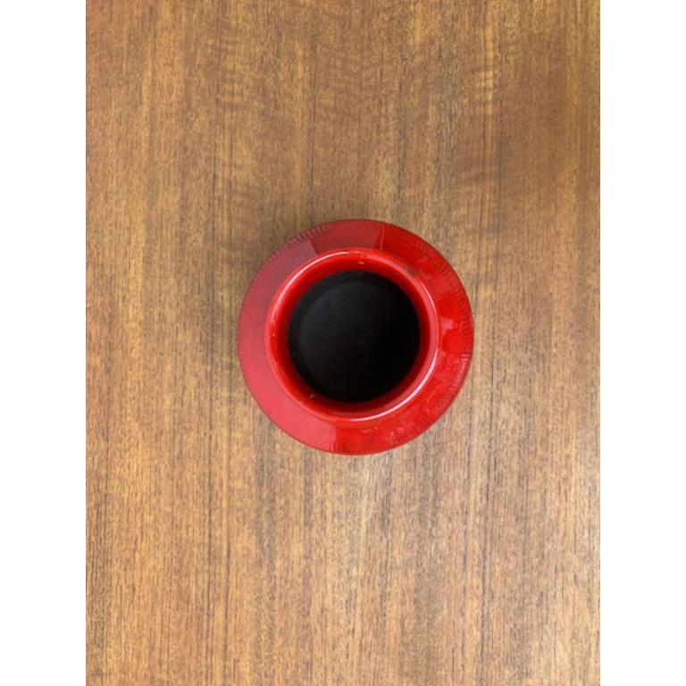 Italiano Vaso in ceramica rossa di Rimini del 1960 di Aldo Londi per Bitossi, metà secolo. in vendita