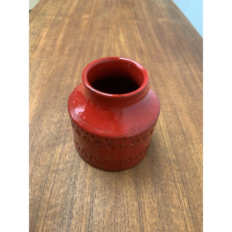 Vaso in ceramica rossa di Rimini del 1960 di Aldo Londi per Bitossi, metà secolo. In condizioni ottime in vendita a Hamburg, DE