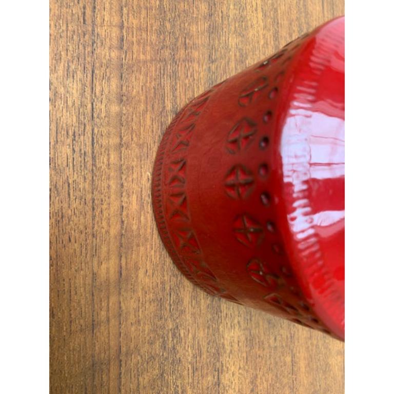 XX secolo Vaso in ceramica rossa di Rimini del 1960 di Aldo Londi per Bitossi, metà secolo. in vendita