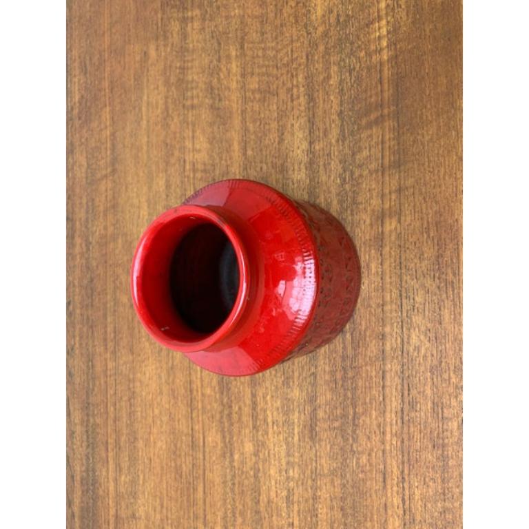 Ceramica Vaso in ceramica rossa di Rimini del 1960 di Aldo Londi per Bitossi, metà secolo. in vendita