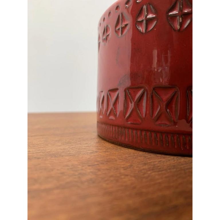 Vaso in ceramica rossa di Rimini del 1960 di Aldo Londi per Bitossi, metà secolo. in vendita 1