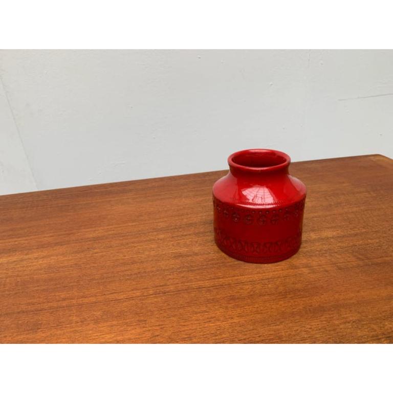 Vaso in ceramica rossa di Rimini del 1960 di Aldo Londi per Bitossi, metà secolo. in vendita 2