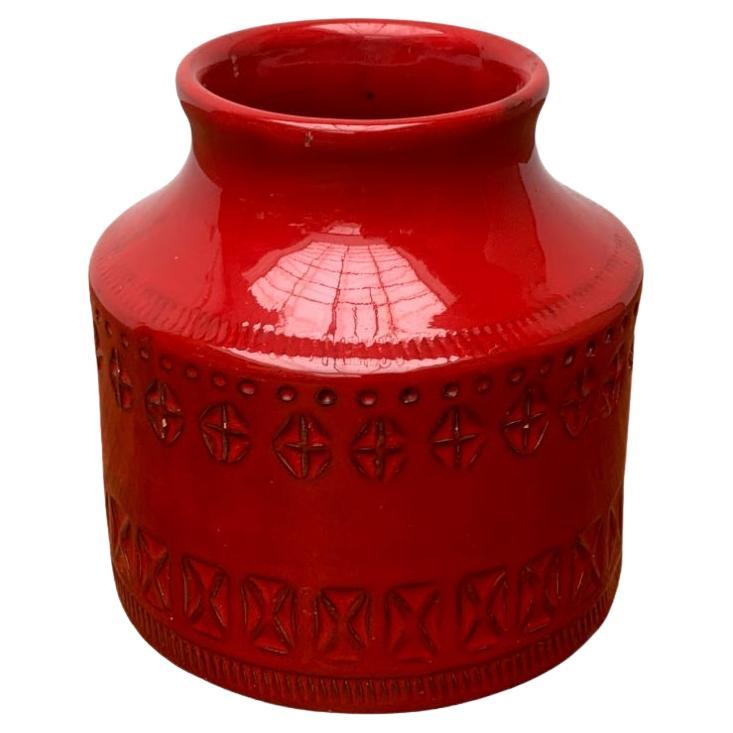 Italienische Rimini-Vase aus roter Keramik aus der Mitte des Jahrhunderts von Aldo Londi für Bitossi, 1960er Jahre