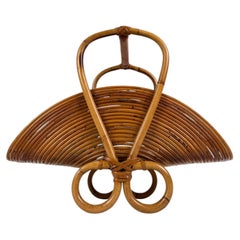 Mid Century Italian Riviera Magazine Rack Attributed to Vivai del Sud