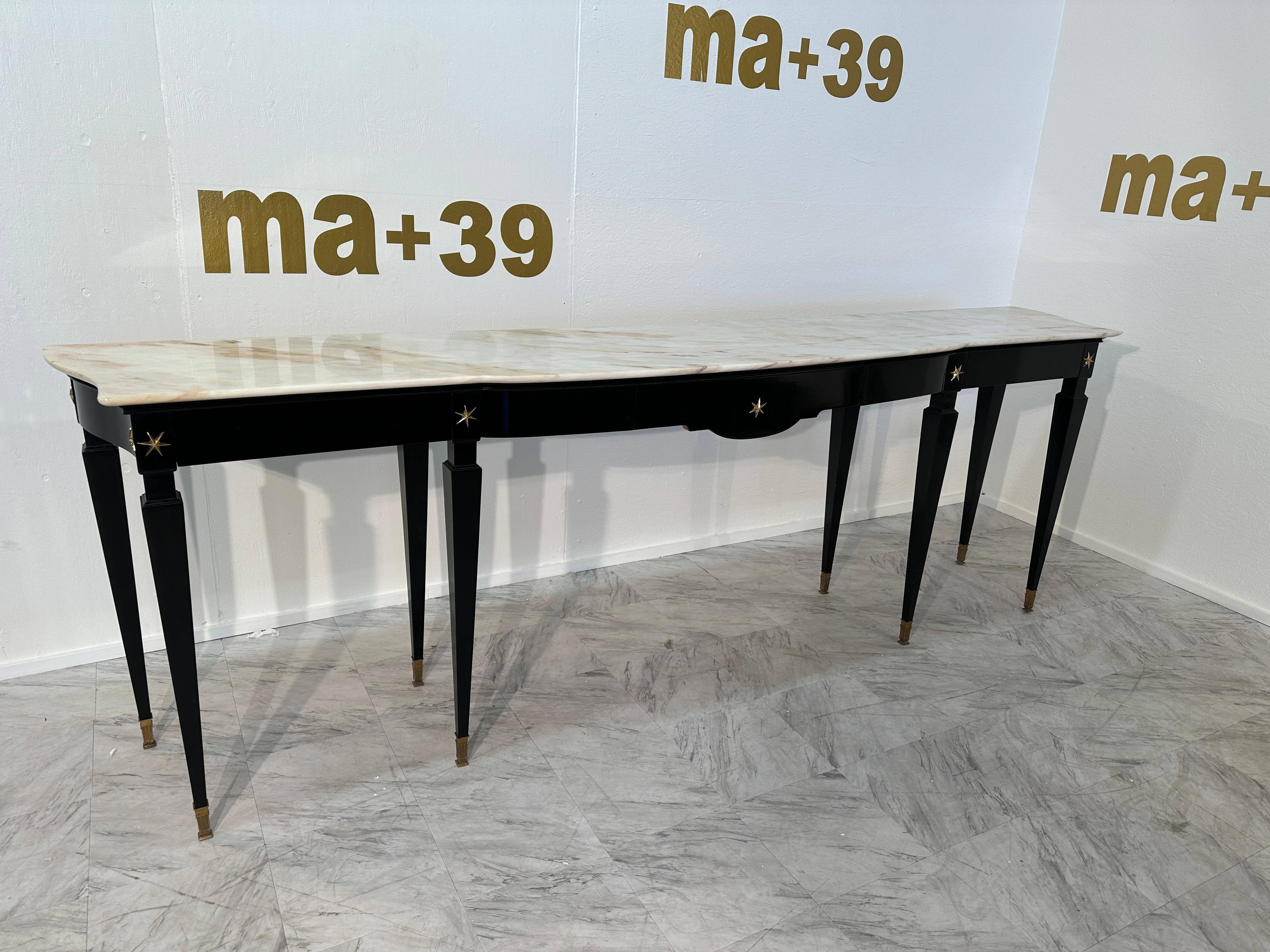 Mid-Century Modern Mid Century Italian Rosewood and Marble Console By Paolo Buffa 1950s For Sale