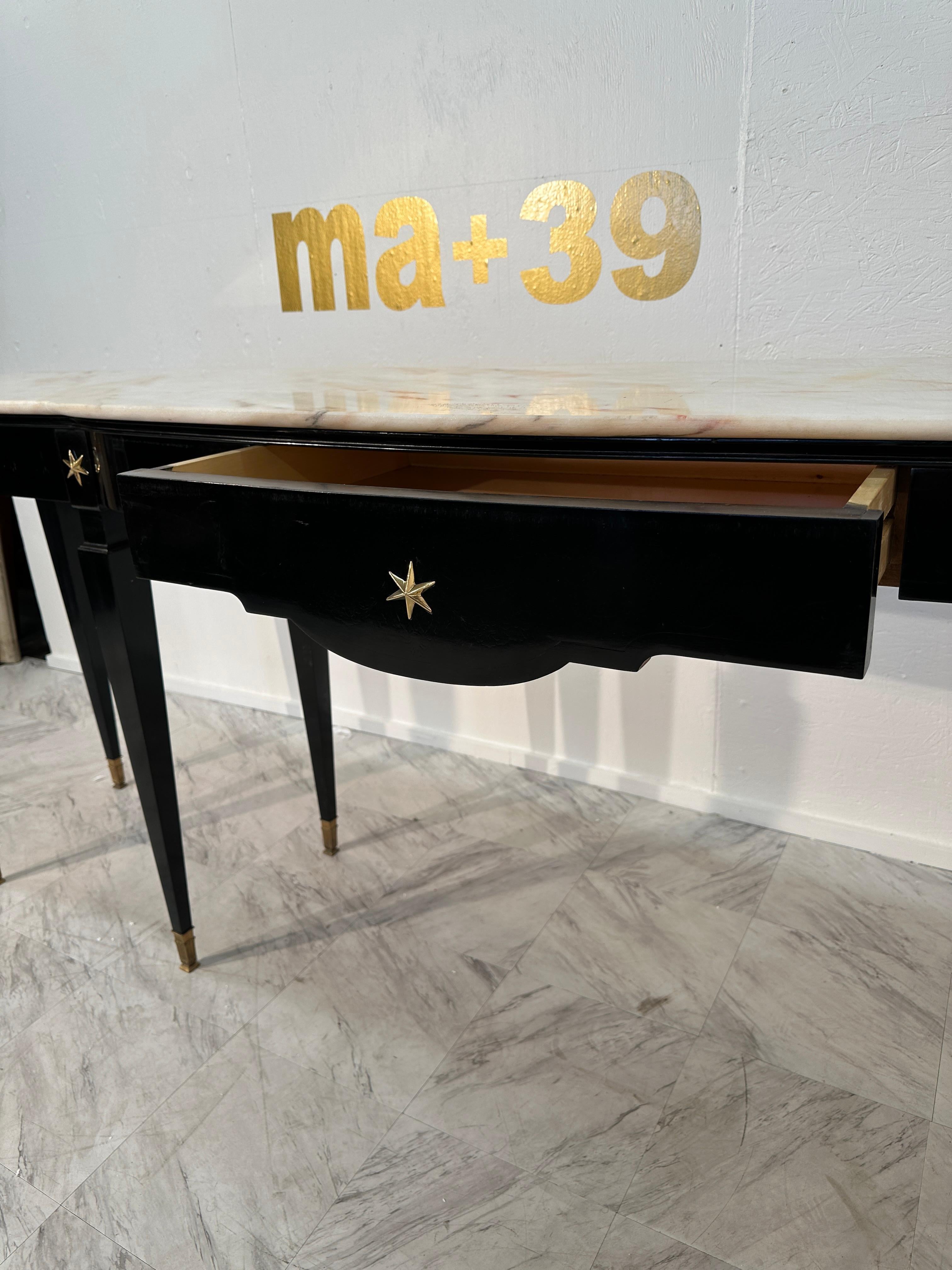 Mid Century Italian Rosewood and Marble Console By Paolo Buffa 1950s For Sale 1