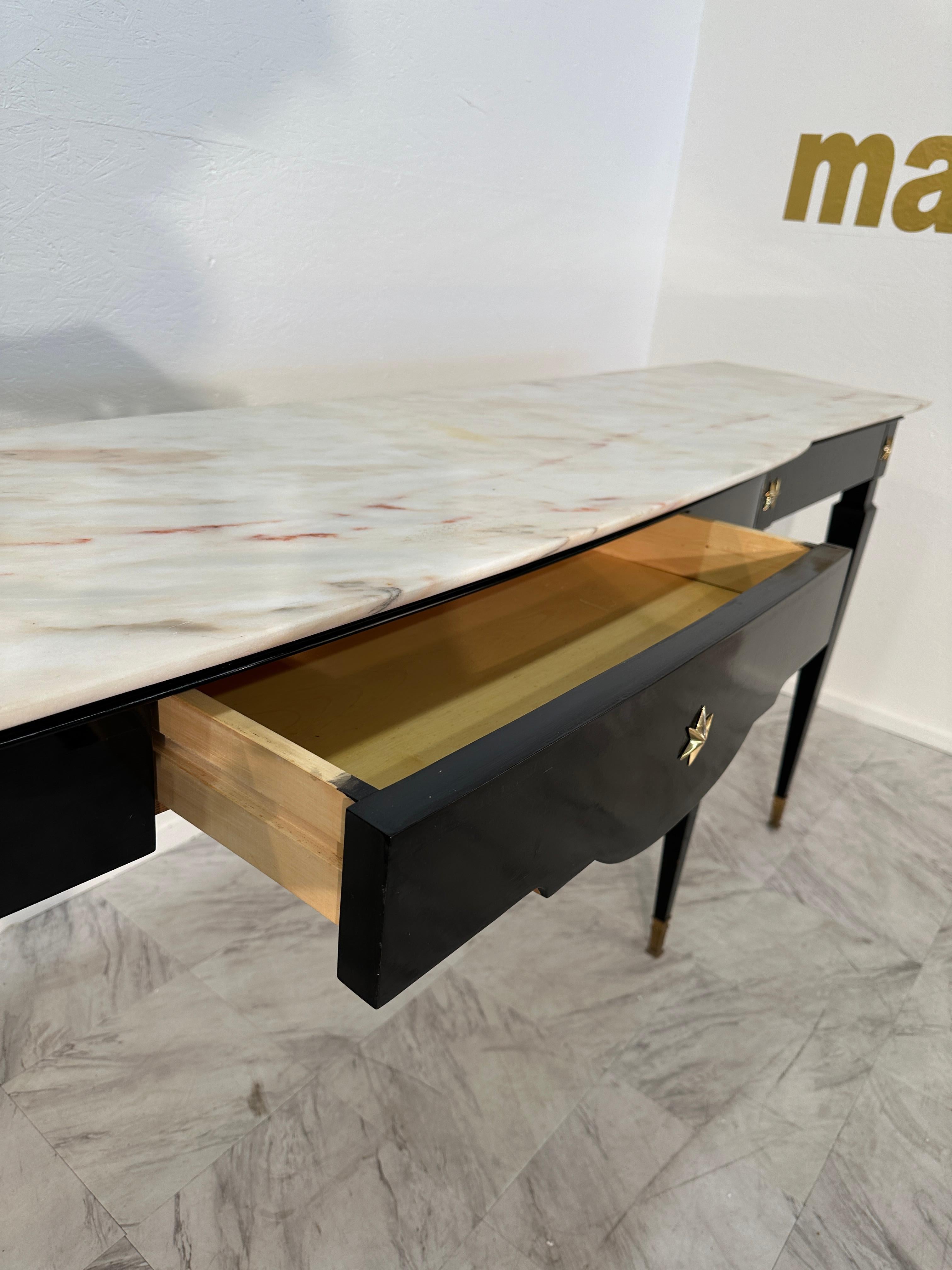Mid Century Italian Rosewood and Marble Console By Paolo Buffa 1950s For Sale 2