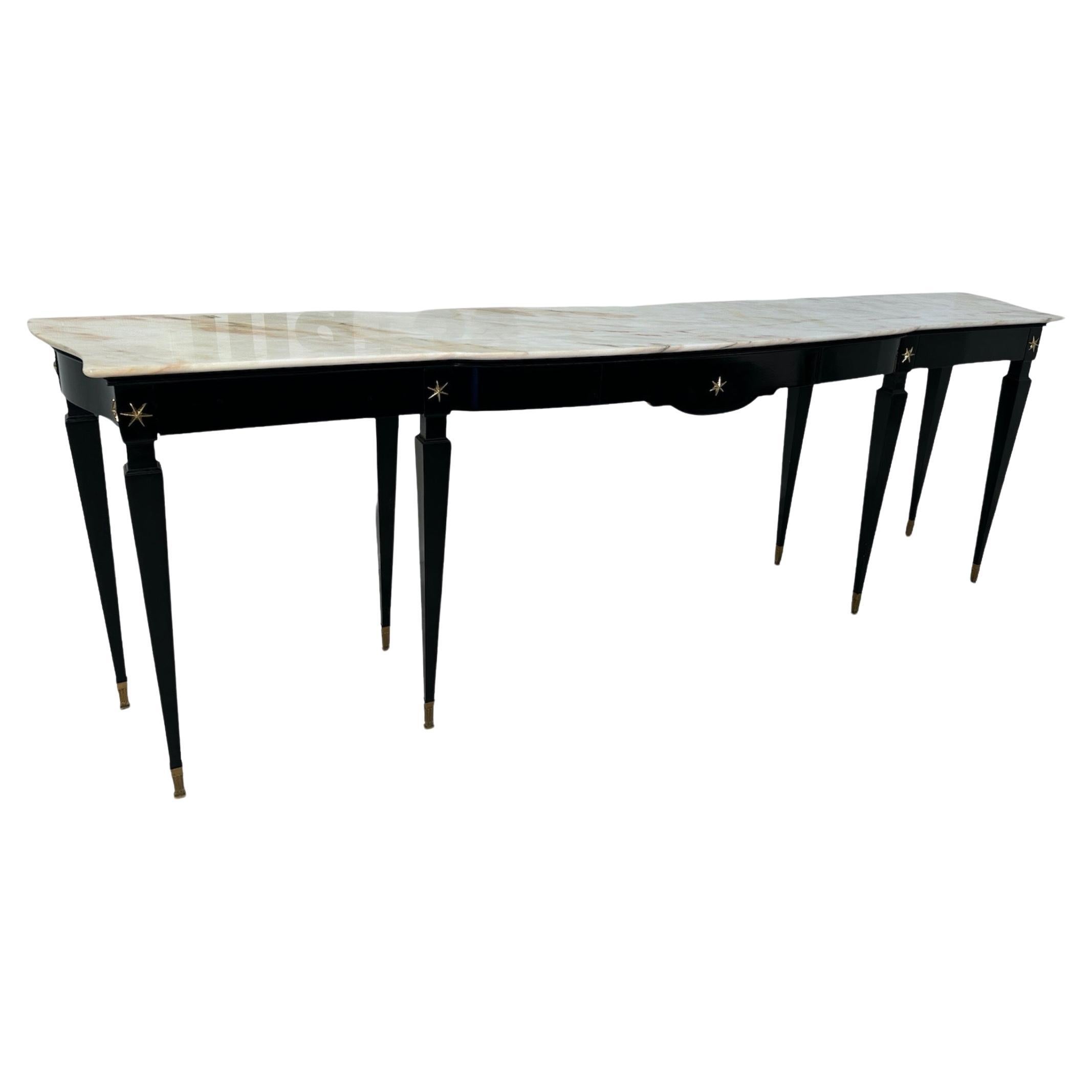 Mid Century Italian Rosewood and Marble Console By Paolo Buffa 1950s For Sale