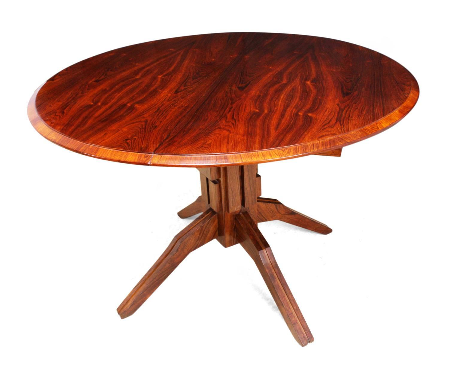 Wood Midcentury Italian Rosewood Dining Table