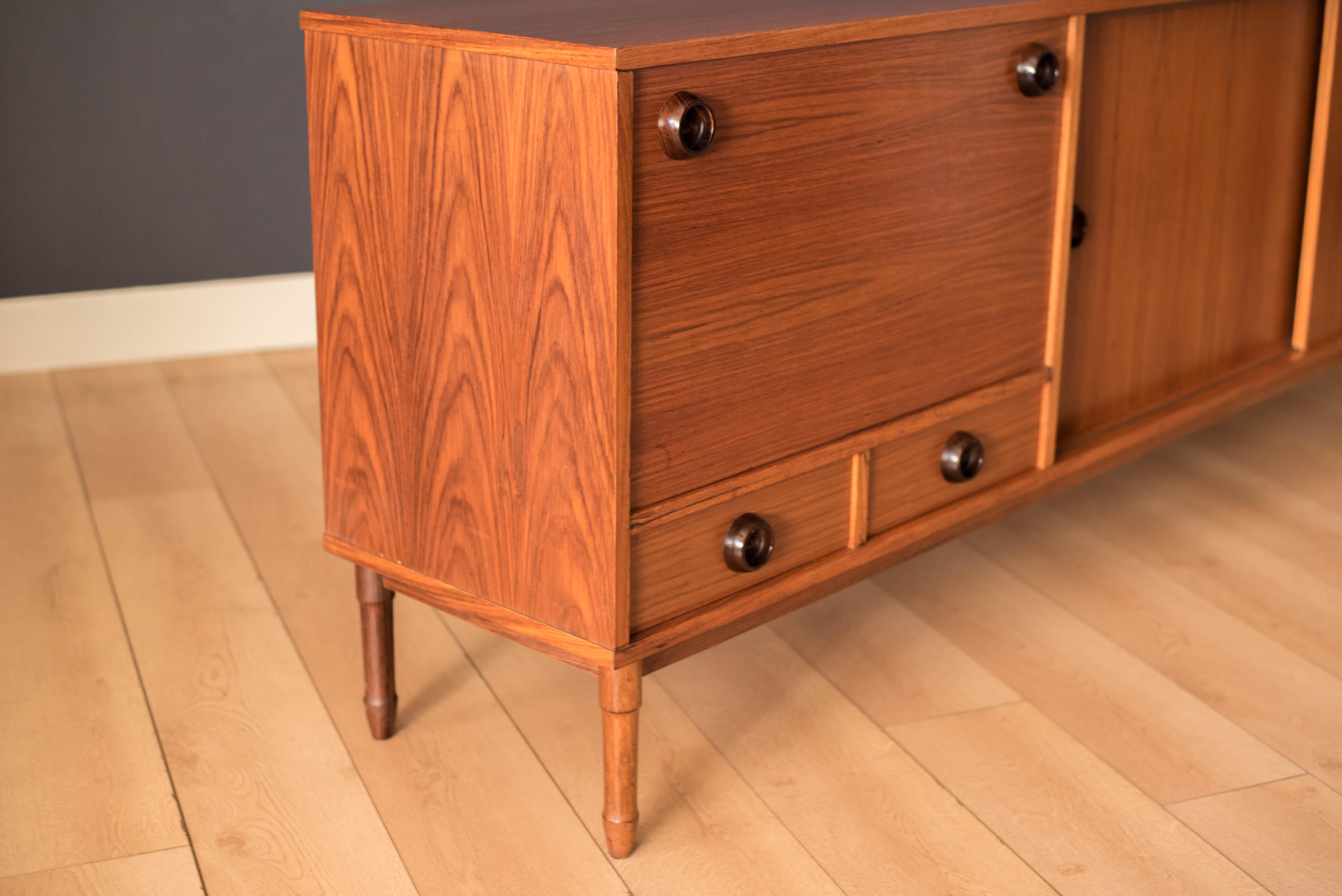 Mid Century Rosewood Dry Bar Sideboard Credenza 1