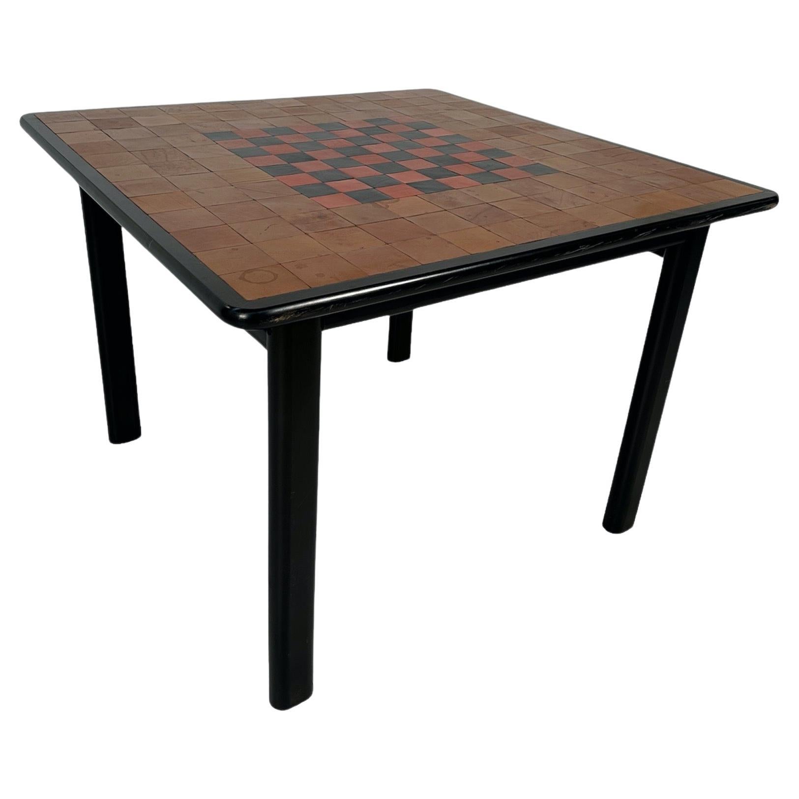 Table de jeu italienne en bois de rose du milieu du siècle 1970