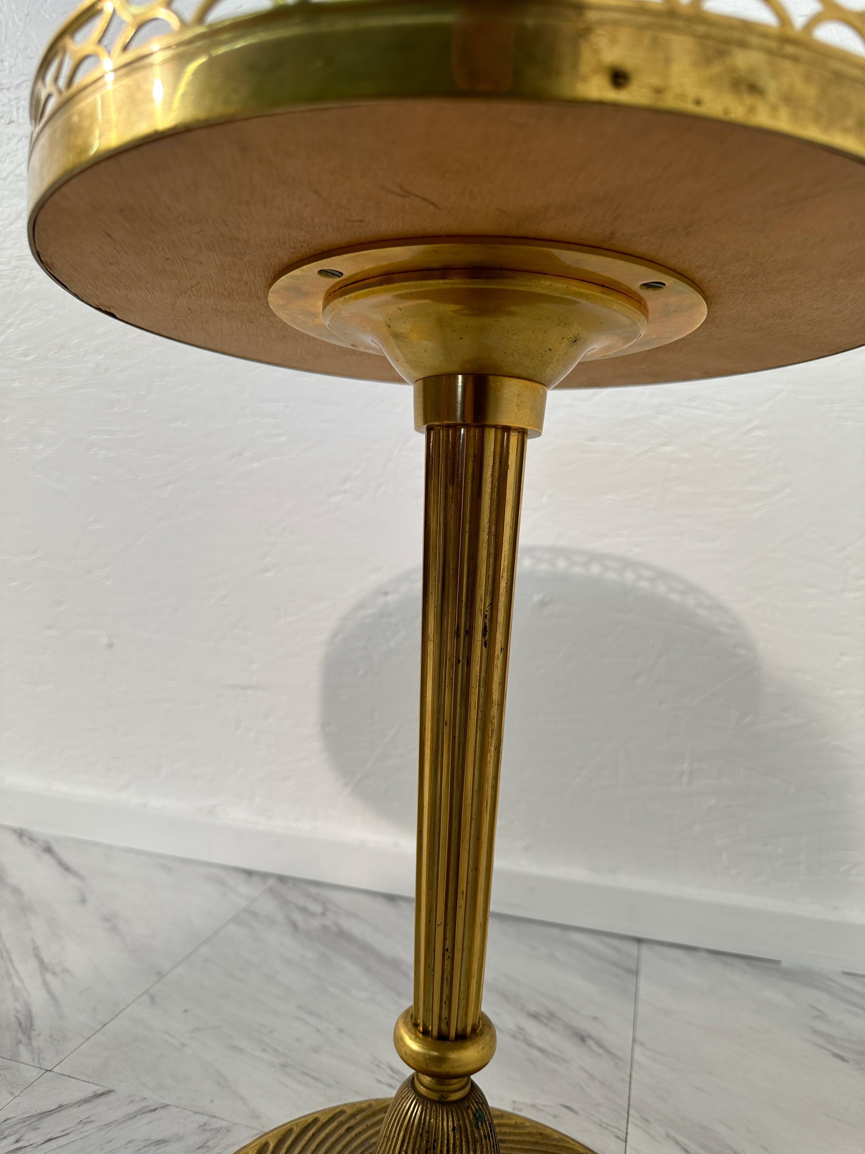Mid Century Italian Round Brass Side Table 1960s For Sale 2