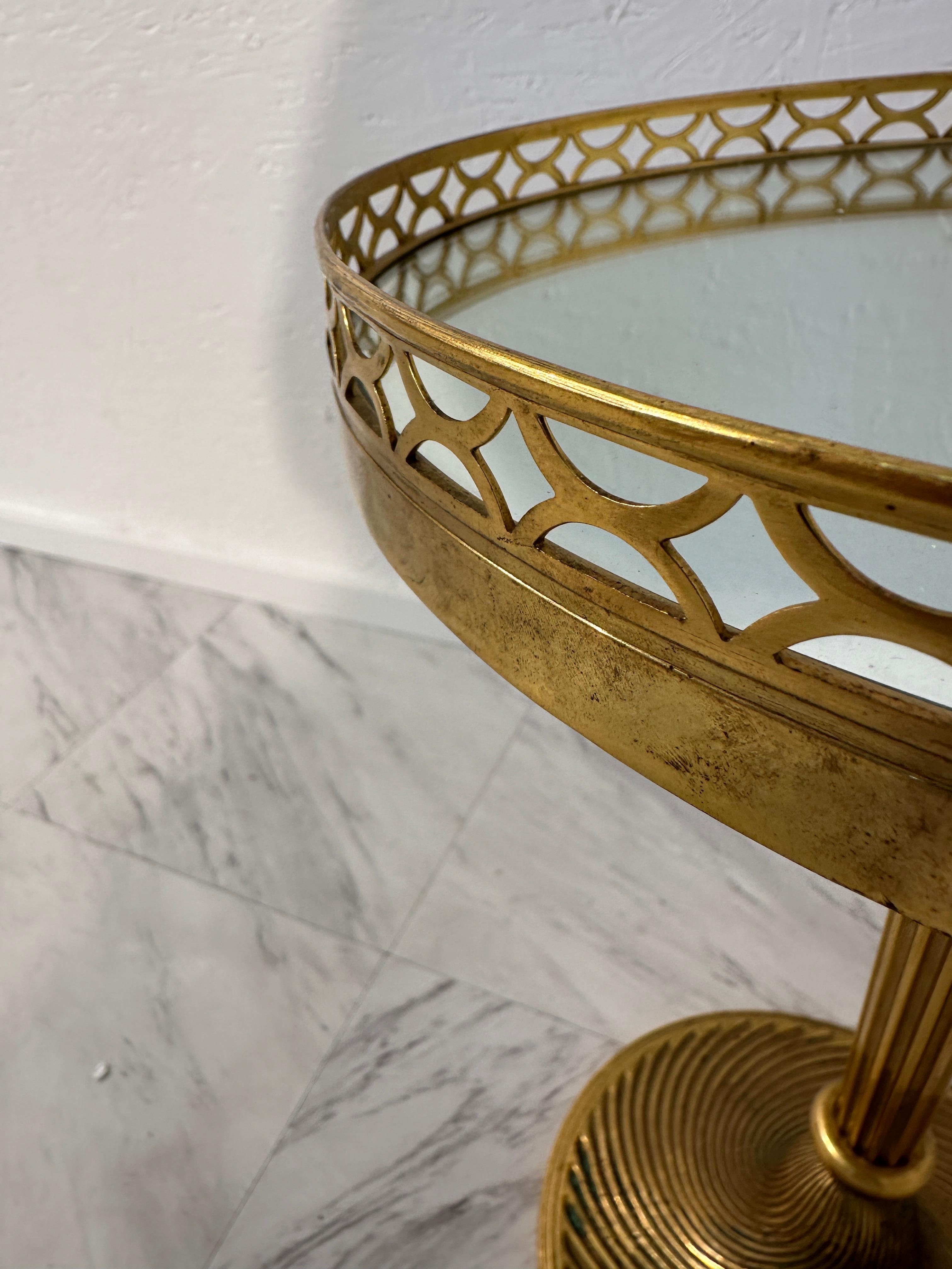 Mid Century Italian Round Brass Side Table 1960s For Sale 4
