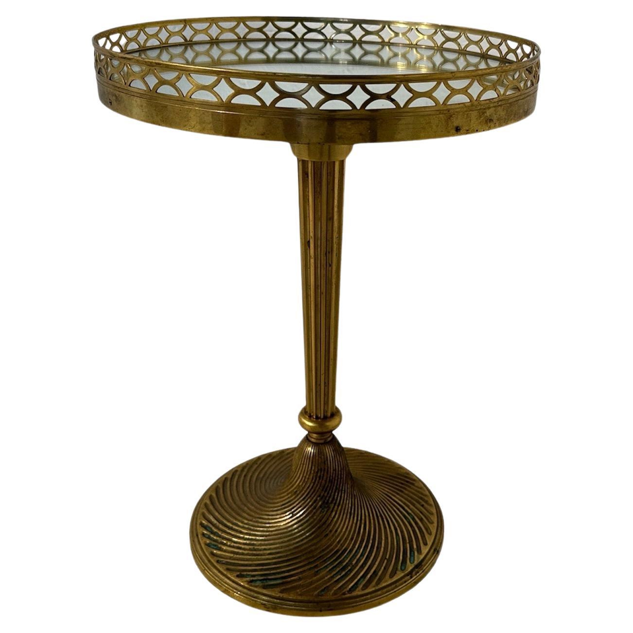 Mid Century Italian Round Brass Side Table 1960s For Sale