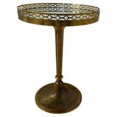 Antique Mid Century Italian Round Brass Side Table 1960s