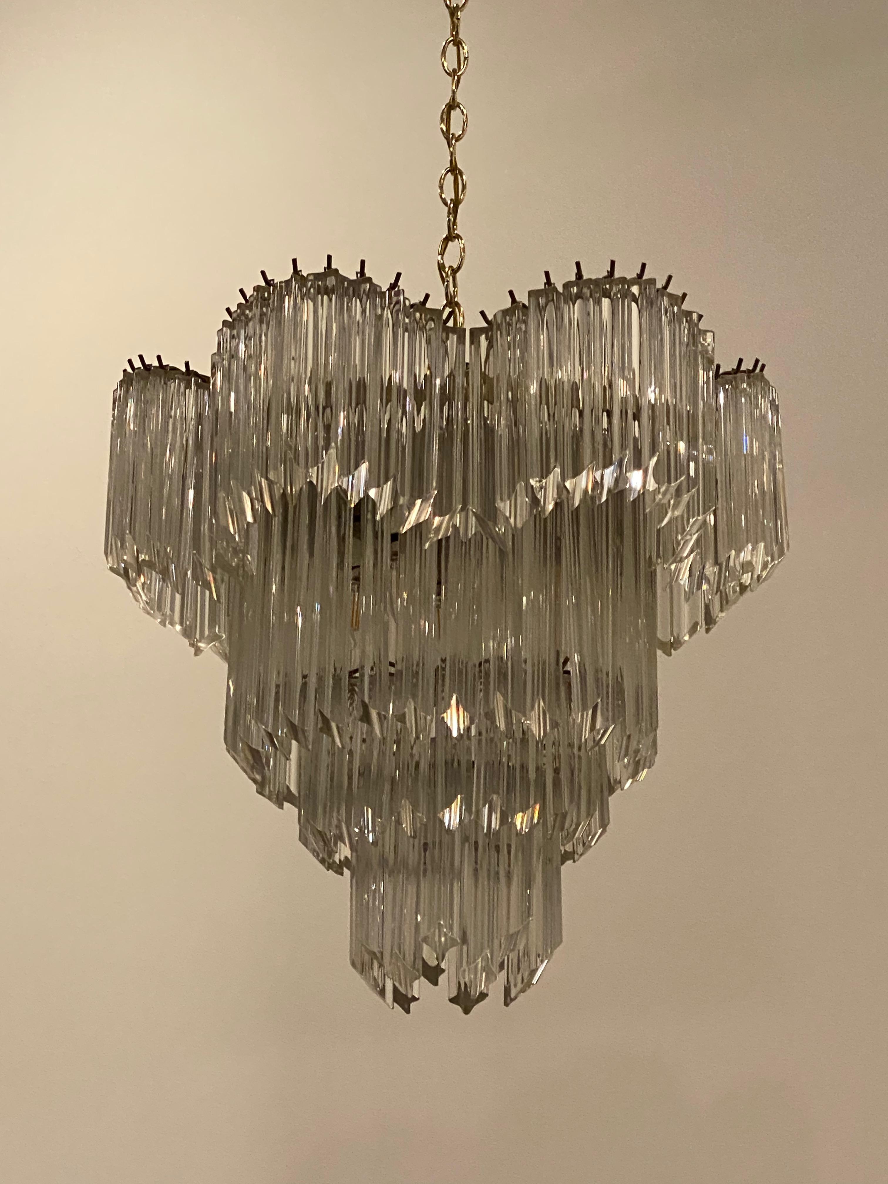 Mid-Century Modern Midcentury Tiered Italian Chandelier For Sale